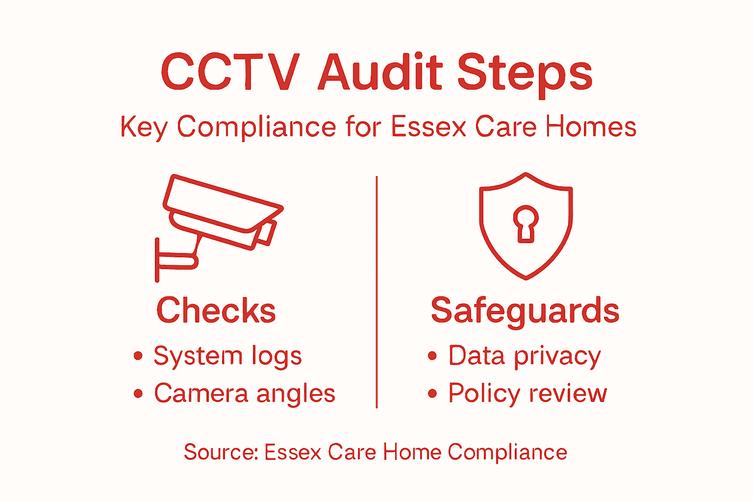 Infographic shows CCTV audit key steps and safeguards