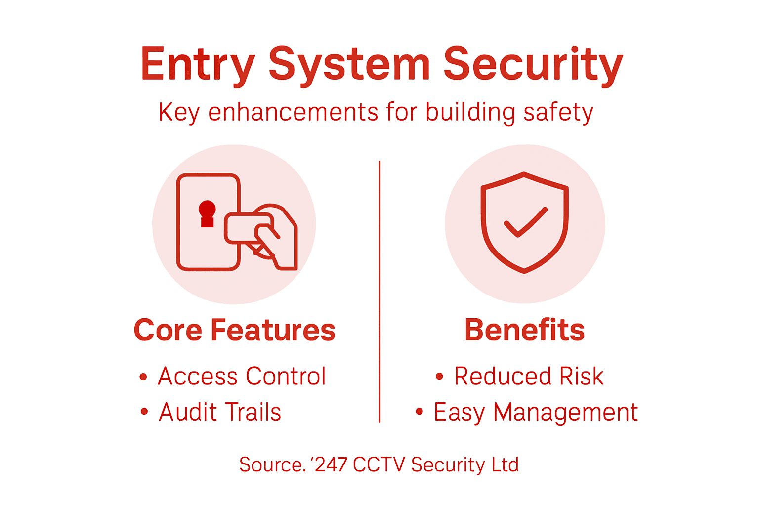 Infographic showing entry system security features