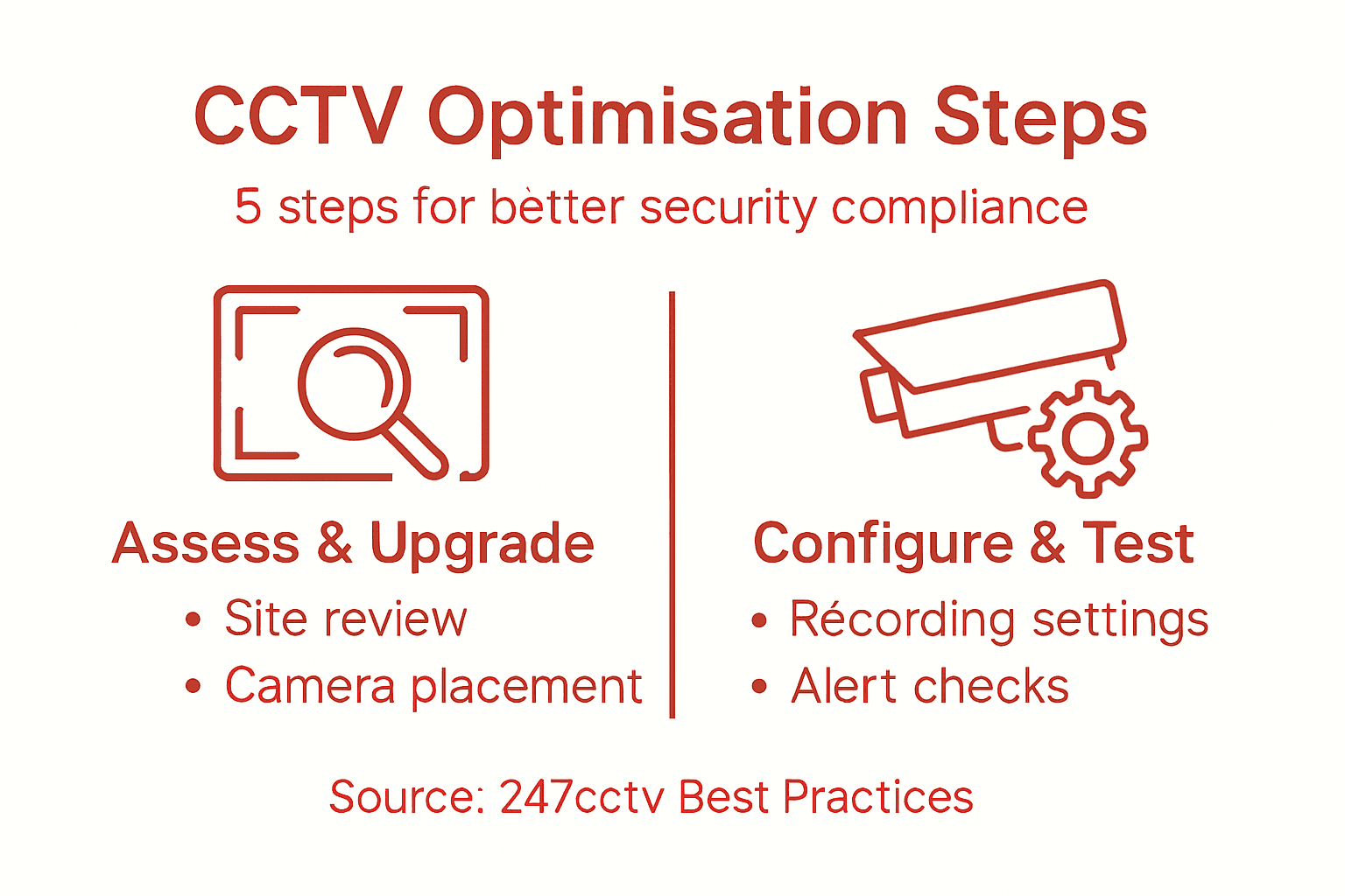 Infographic summarising CCTV compliance steps