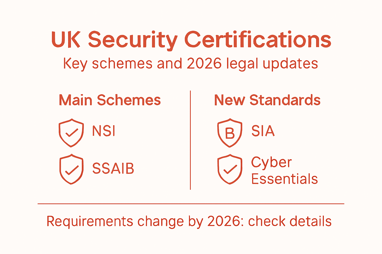 Infographic summarising main UK certifications