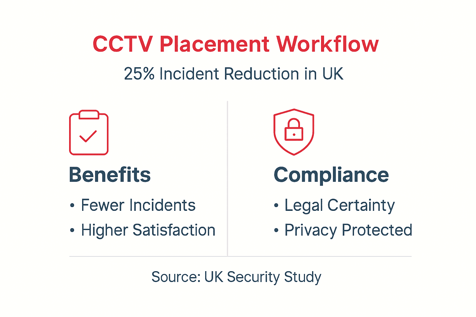 Infographic showing CCTV workflow benefits and compliance