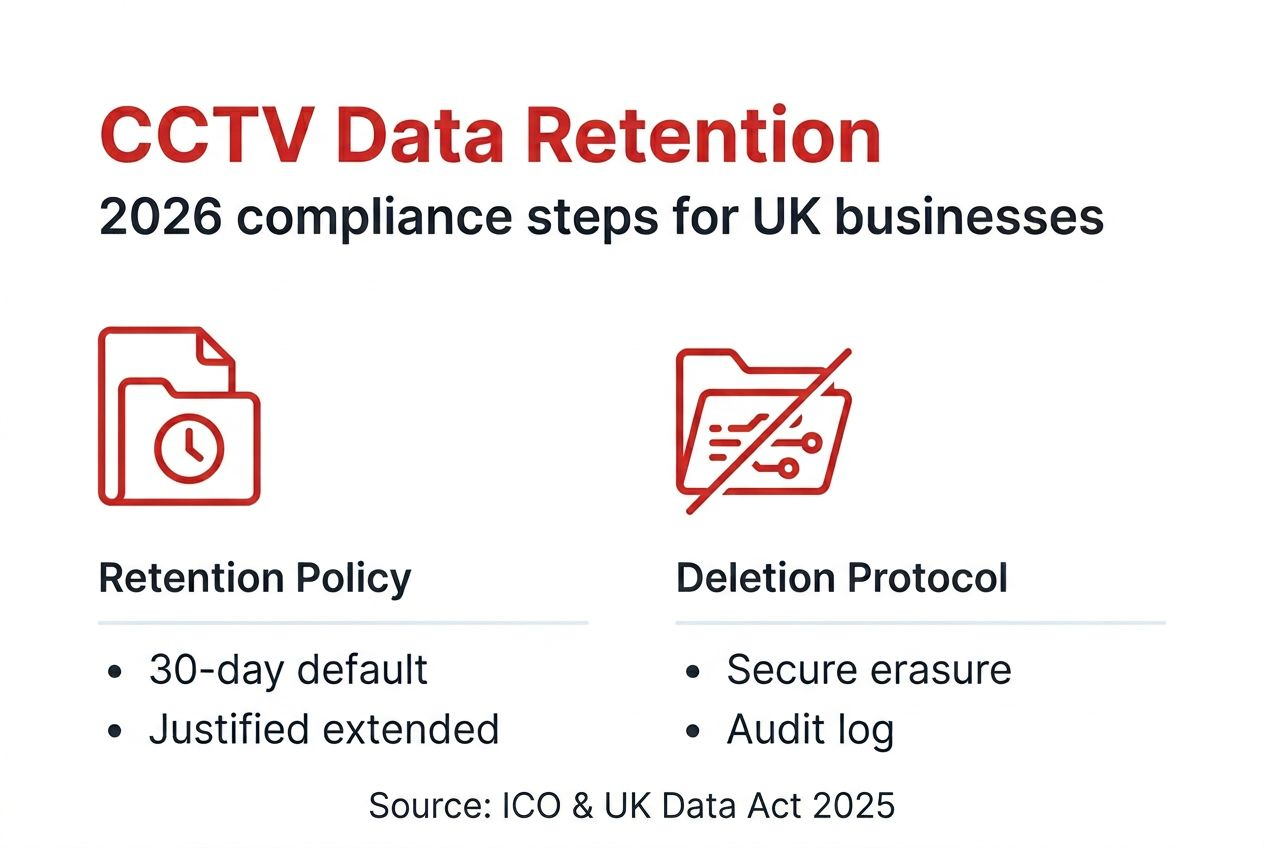Infographic on CCTV retention and deletion policies