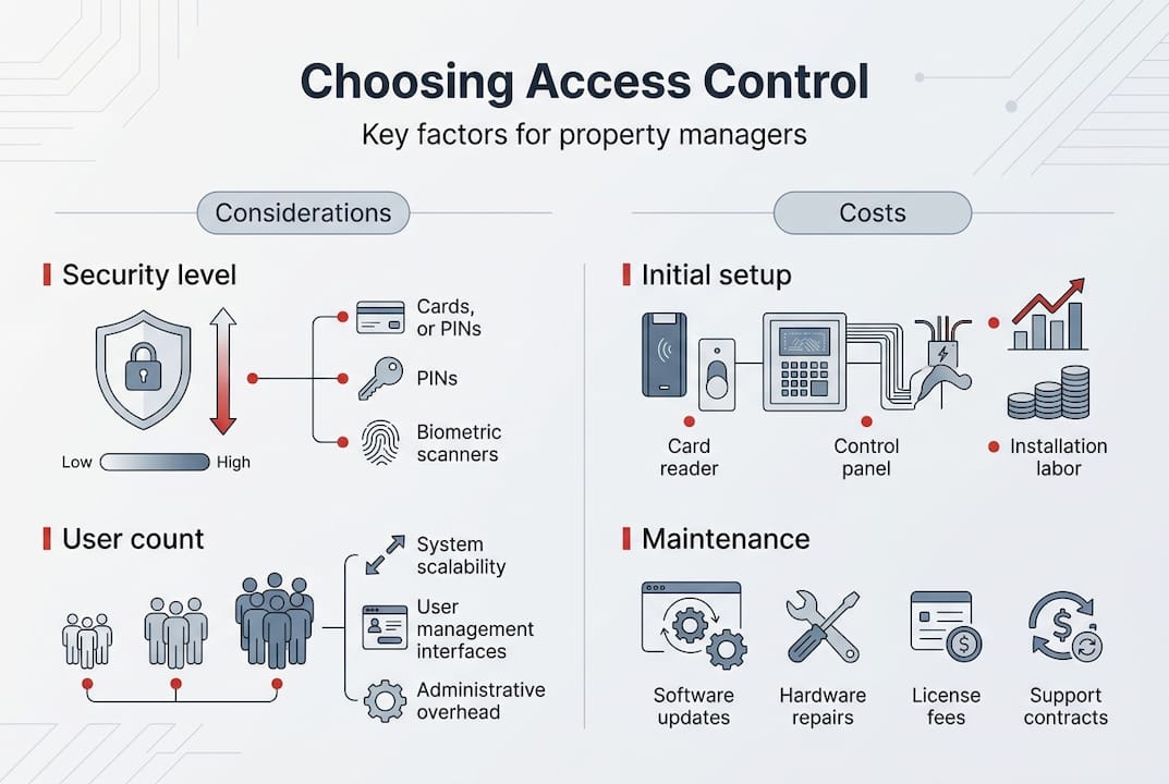 Infographic choosing access control methods factors