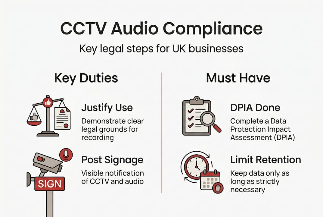 Infographic summarises CCTV audio legal compliance
