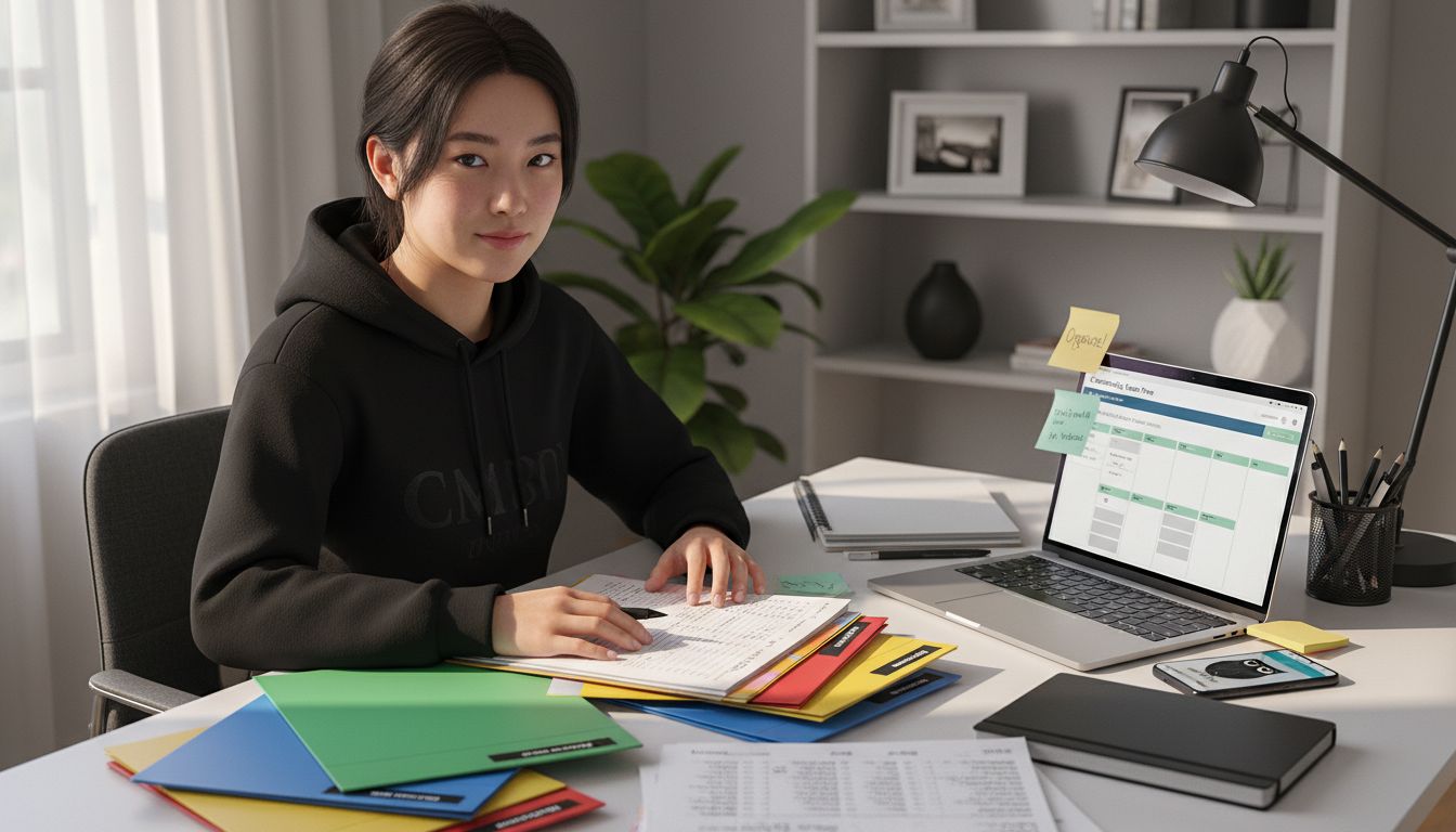 study desk organization