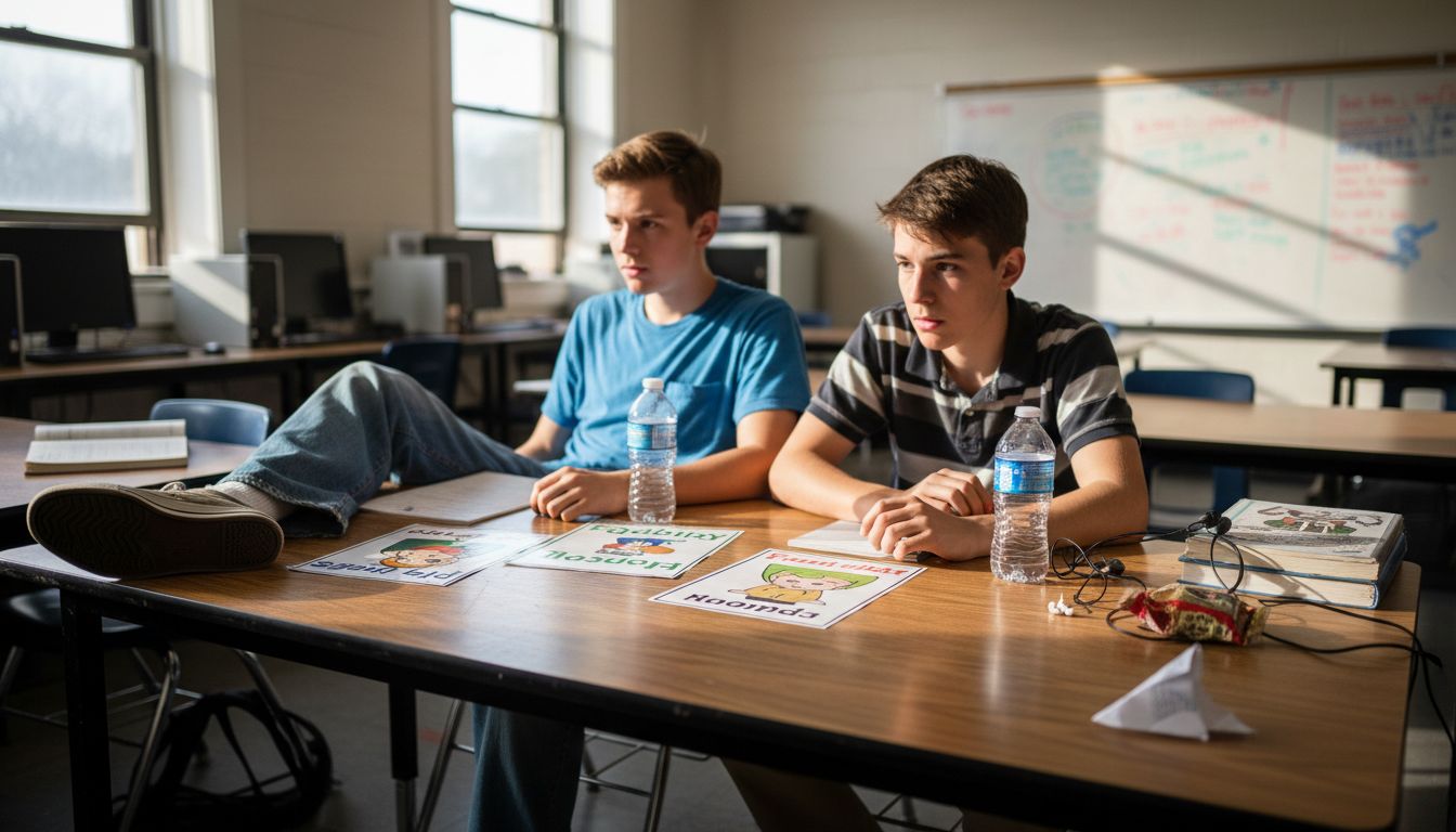 Teens practicing task at language lab