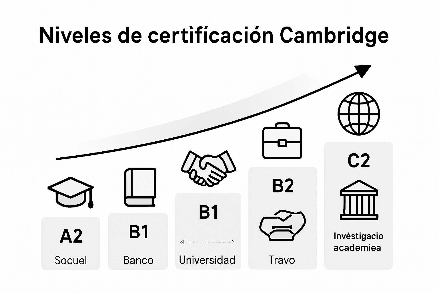 Infografía niveles Cambridge de A2 a C2