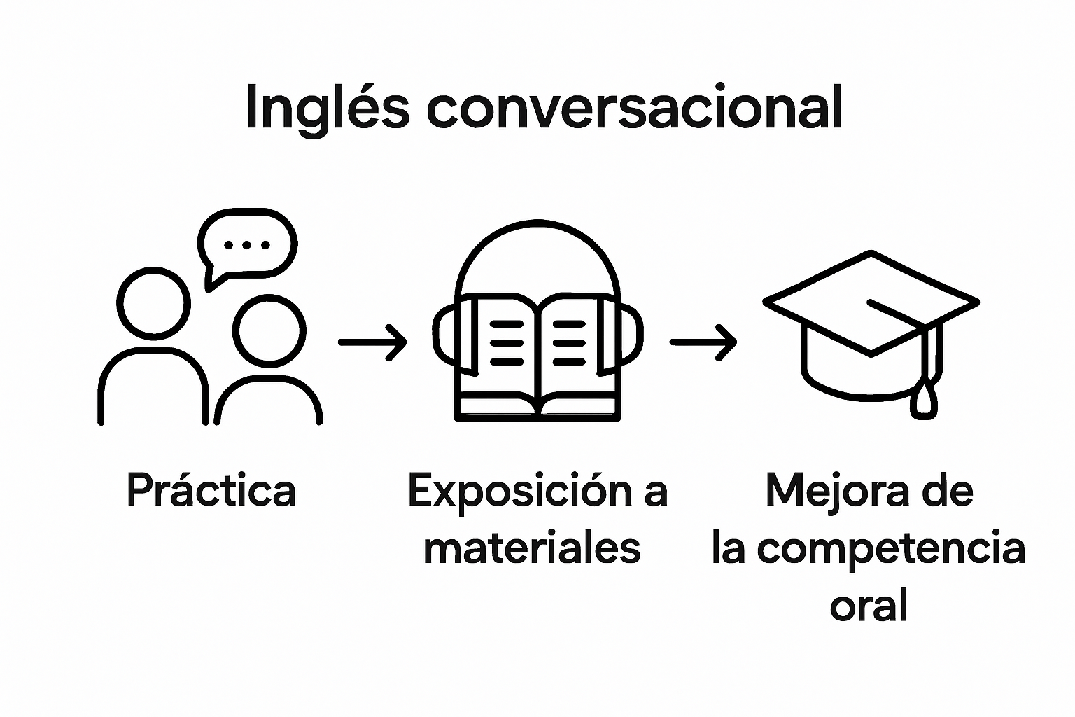 Infografía con los pasos clave para mejorar tus habilidades de expresión oral en inglés