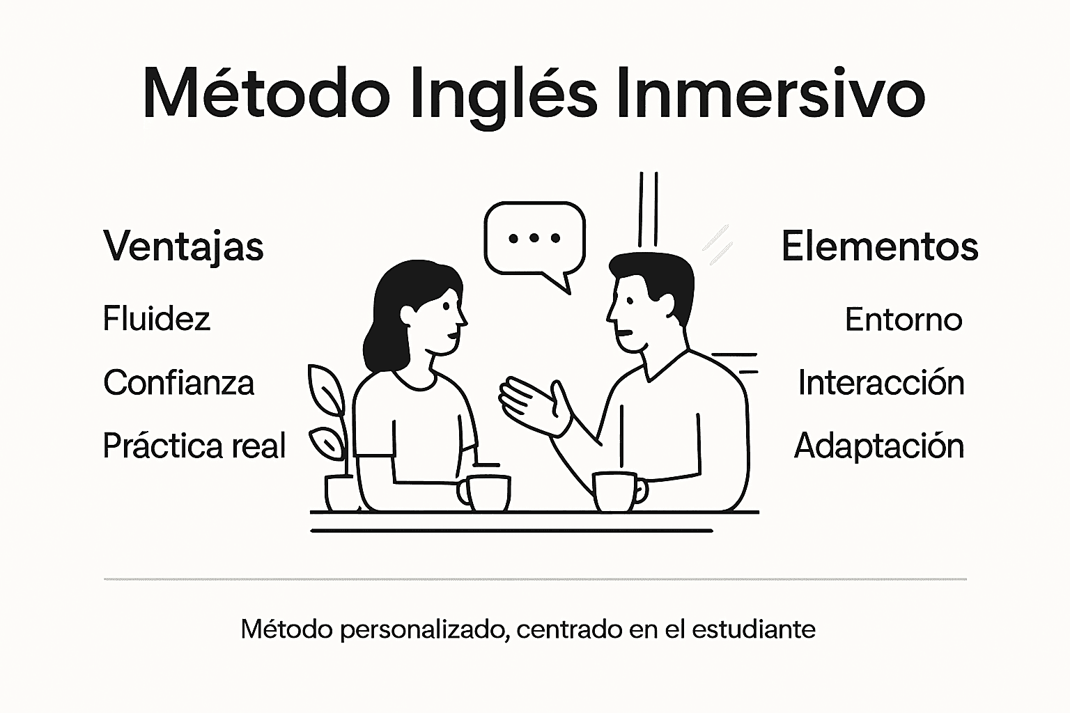 Infografía: ventajas y principales características del aprendizaje de inglés por inmersión