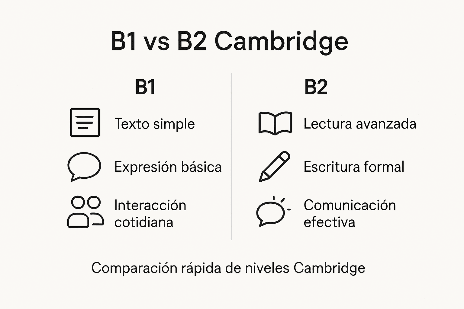 Infografía: ¿En qué se diferencian los niveles B1 y B2 de Cambridge?