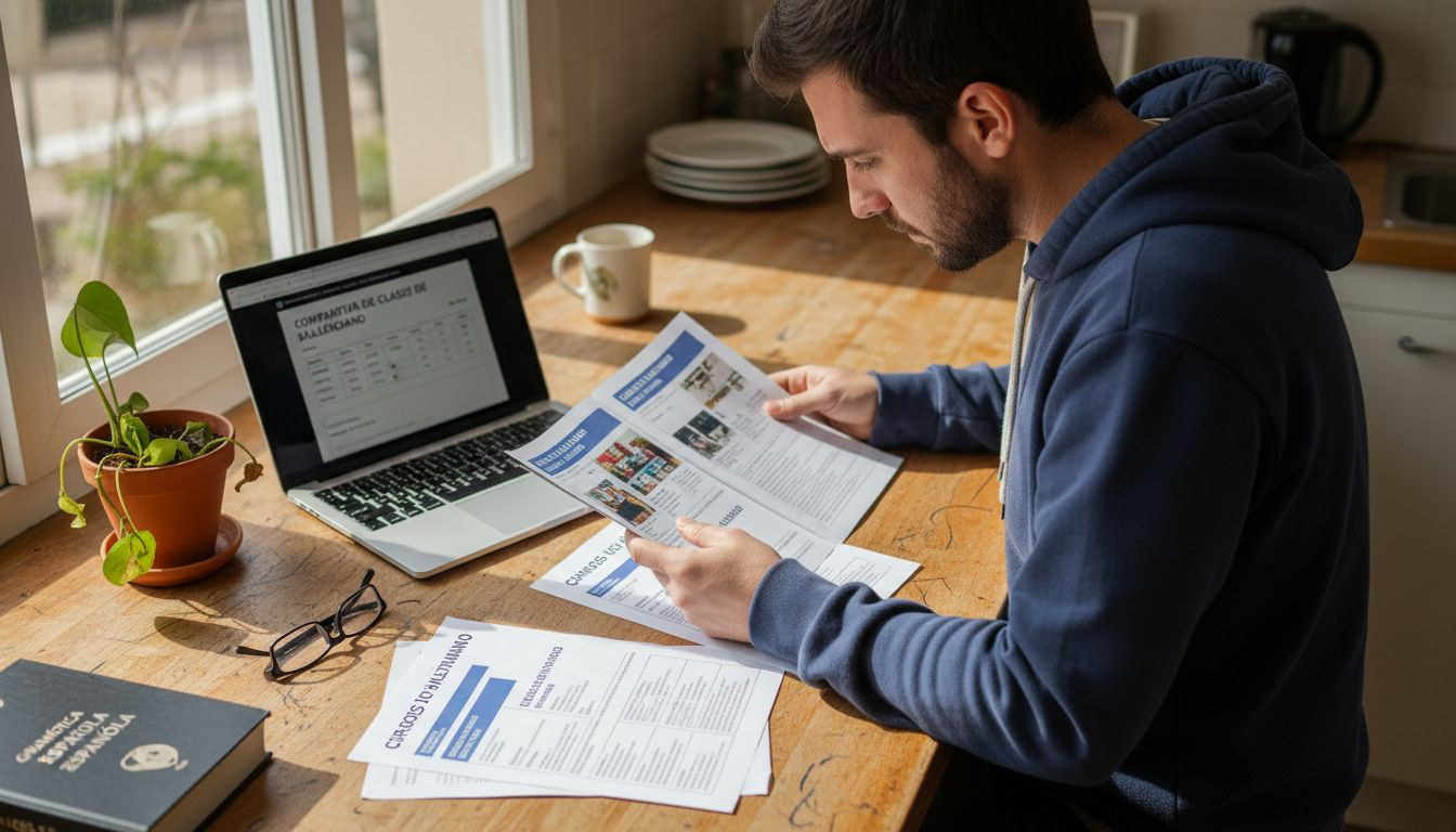Hombre decidiendo apuntarse a un curso de valenciano