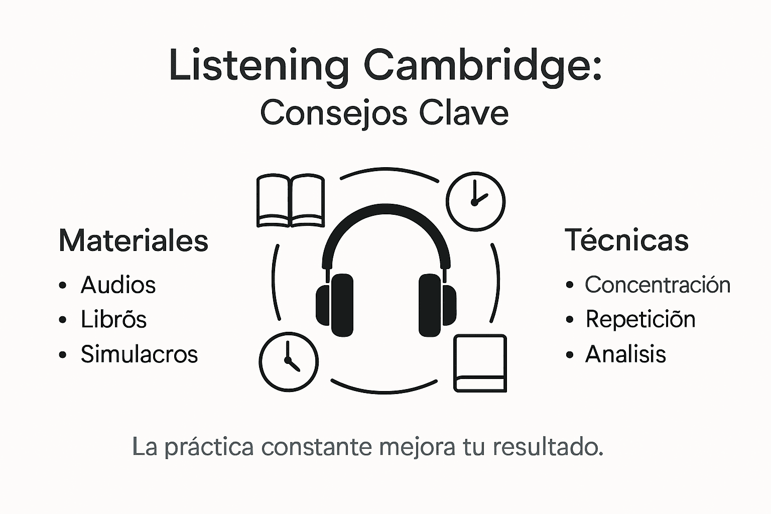 Infografía: claves y recomendaciones para preparar la prueba de listening de Cambridge