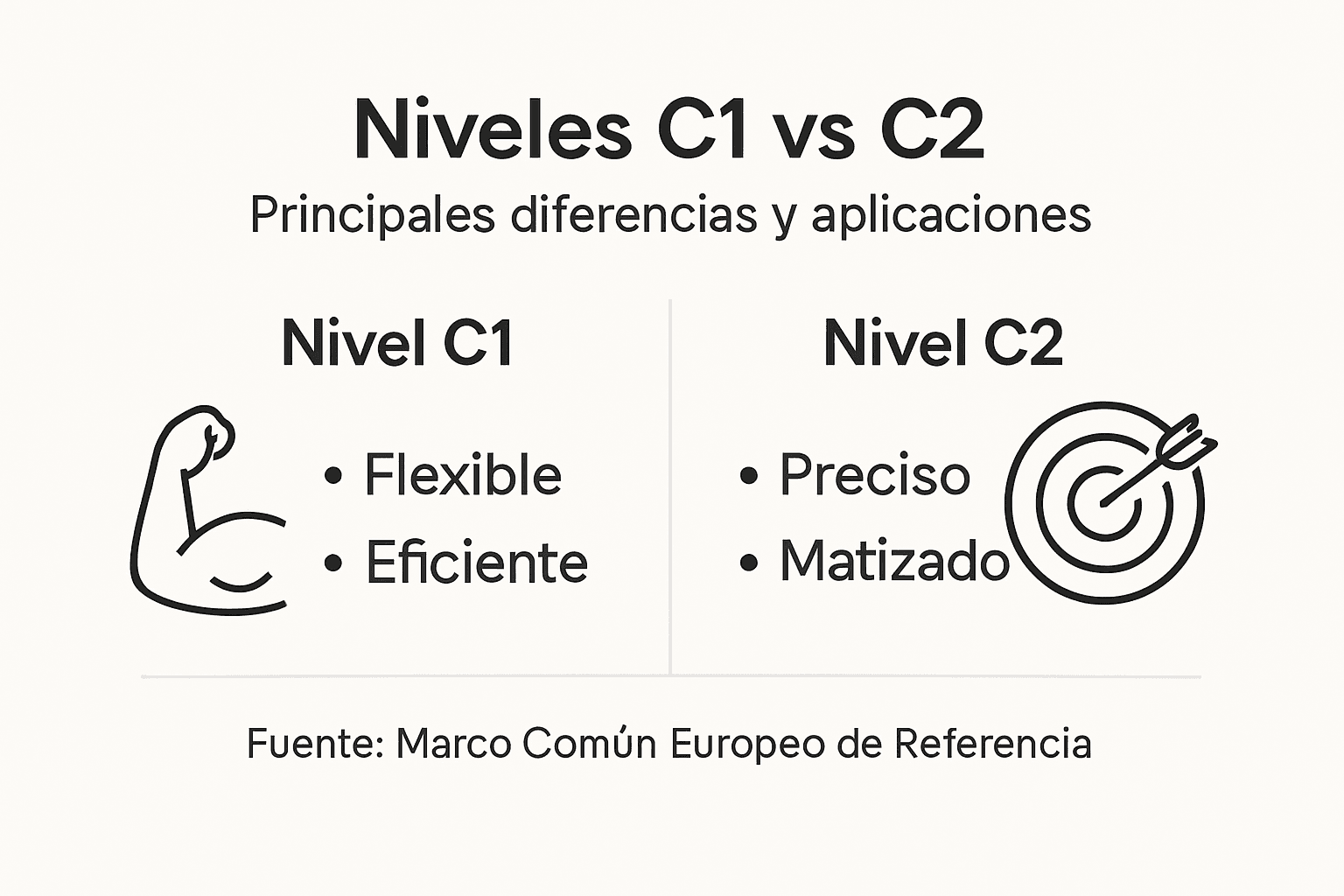 Infografía comparativa: ¿En qué se diferencian los niveles C1 y C2 de inglés?