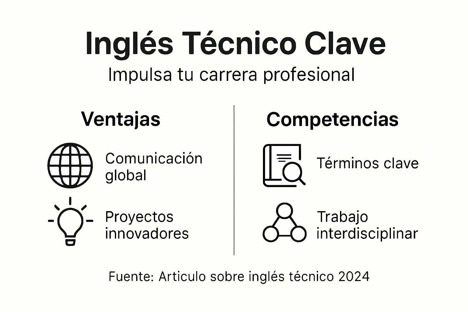 Infografía: Beneficios de dominar el inglés técnico