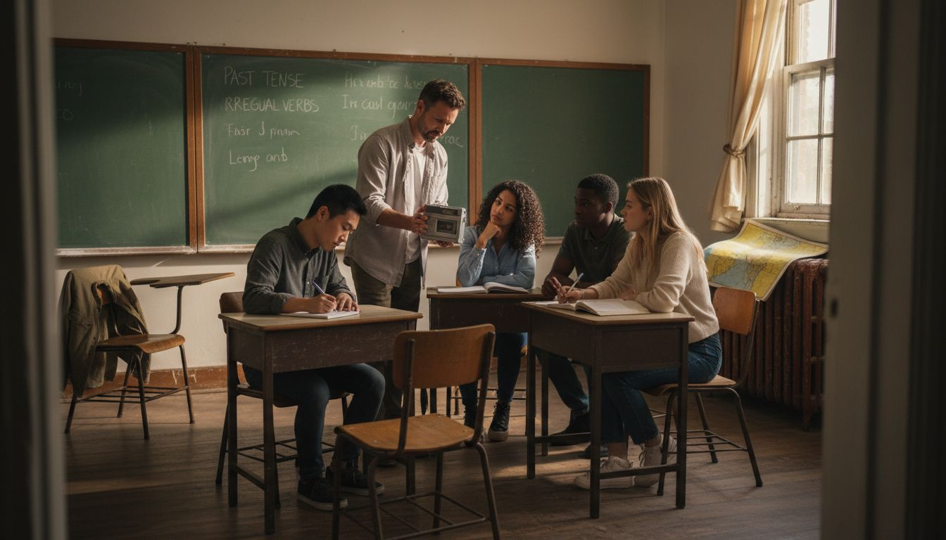 Sesión práctica de comprensión auditiva con variedad de acentos.