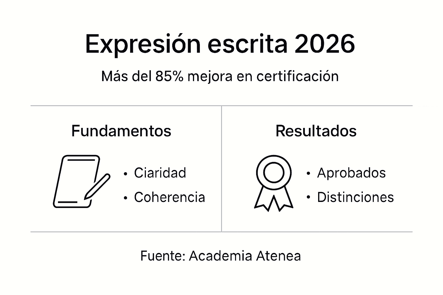 Infografía sobre cómo mejorar la expresión escrita y obtener certificaciones oficiales
