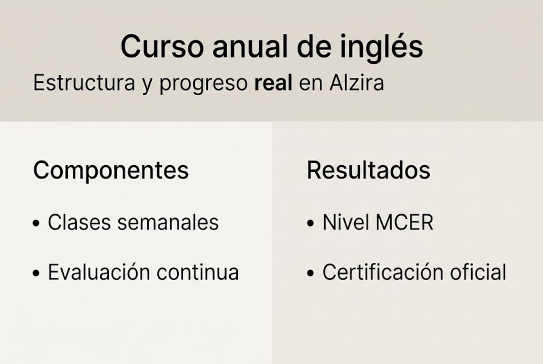 Resumen visual de la organización y los logros del curso anual