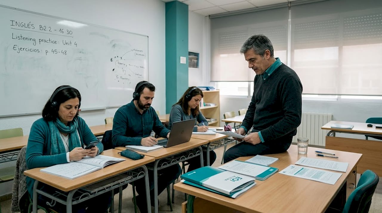 Aula de idiomas en la Escuela Oficial de Idiomas de Alzira