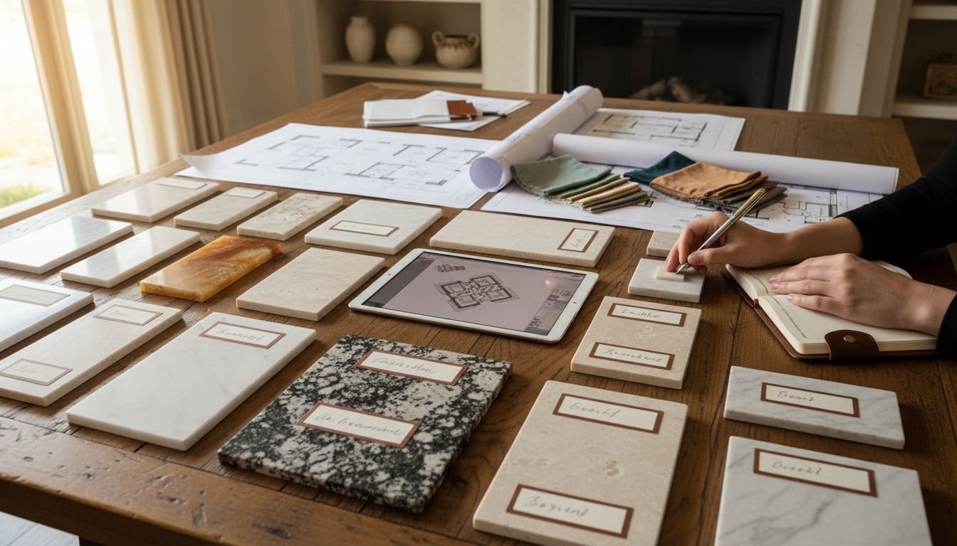 stone samples designer table