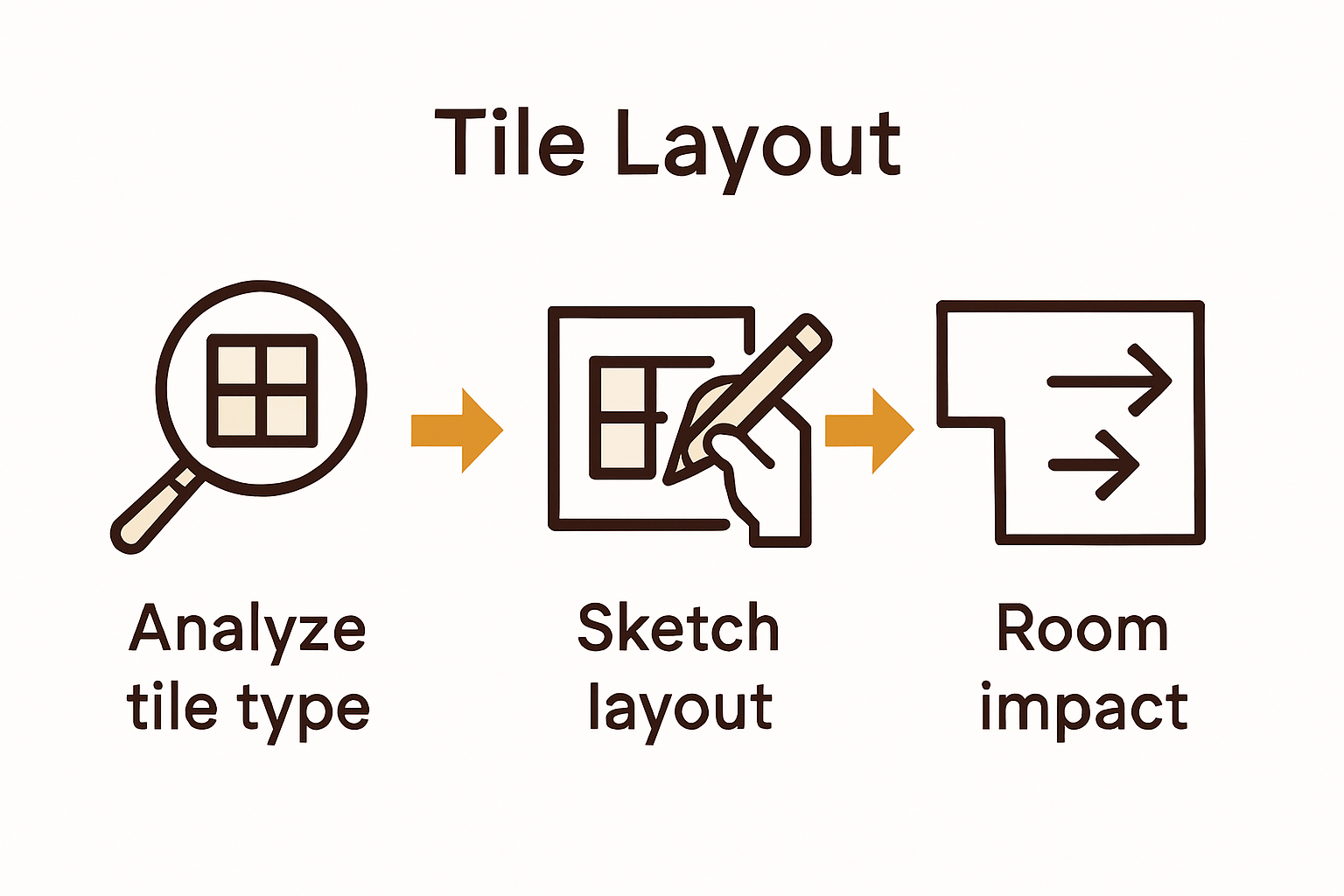 Infographic illustrating tile pattern planning steps