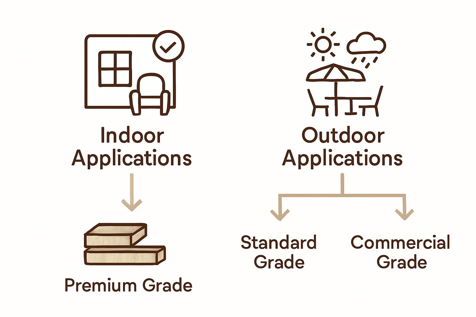 Infographic showing travertine application suitability