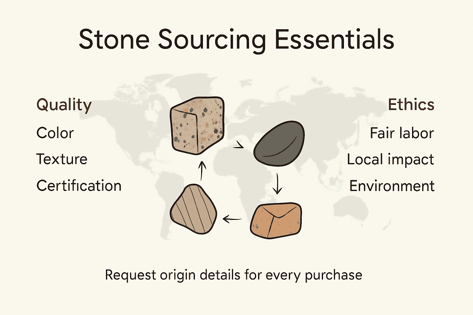 Infographic covering stone sourcing essentials