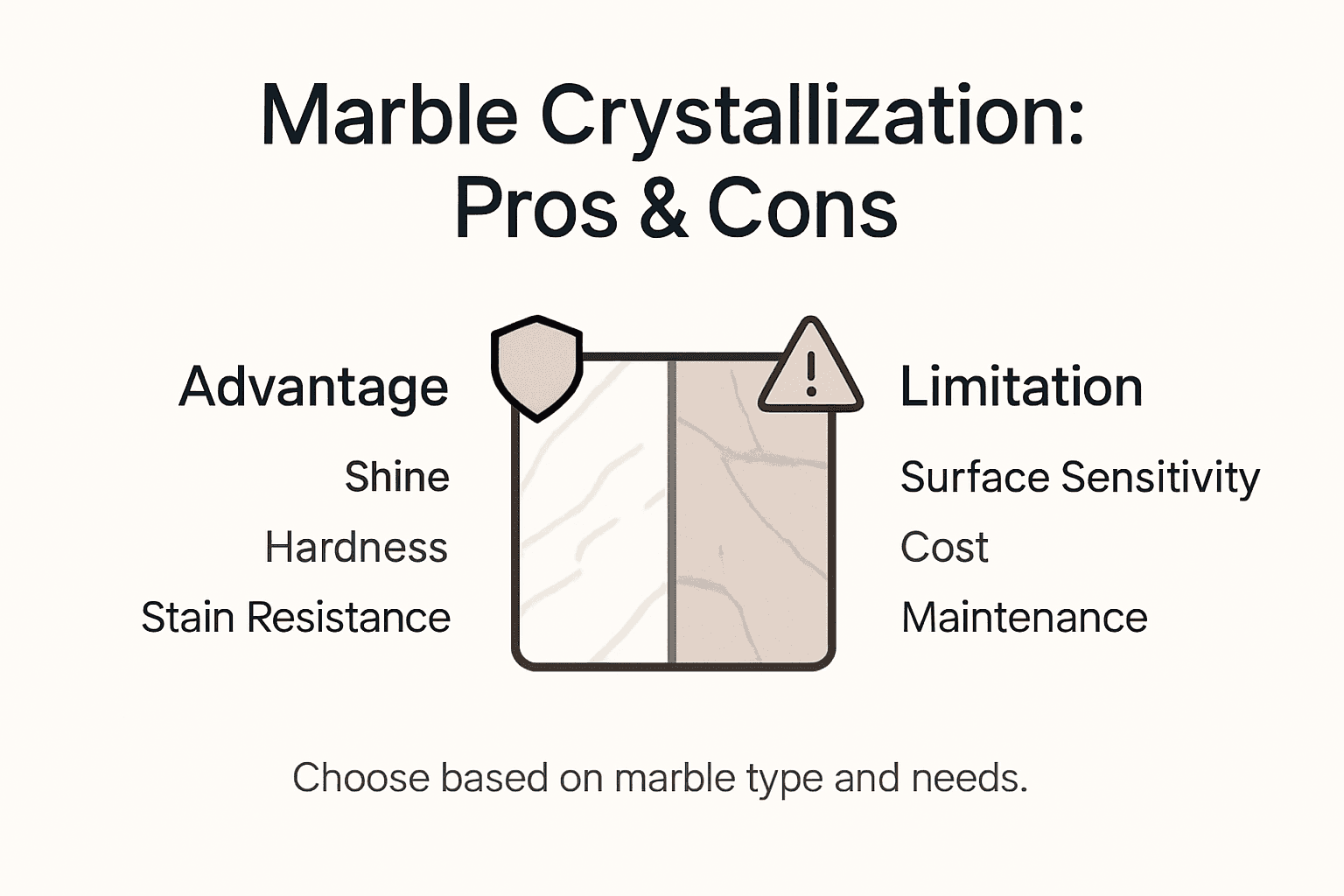 Infographic of marble treatment pros and cons