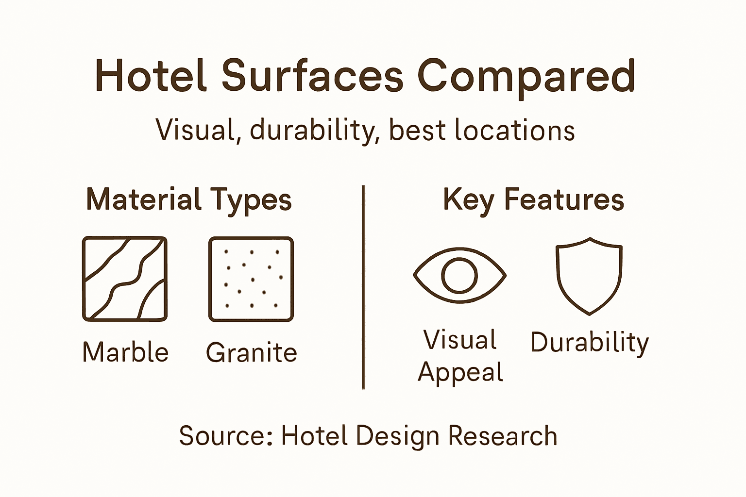 Infographic comparing hotel marble and other surfaces