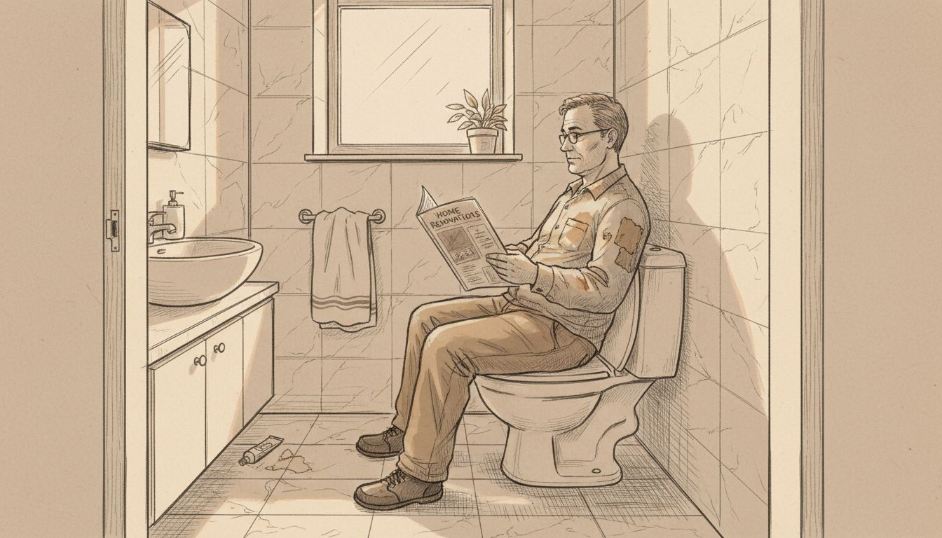 Marble bathroom with person relaxing and details