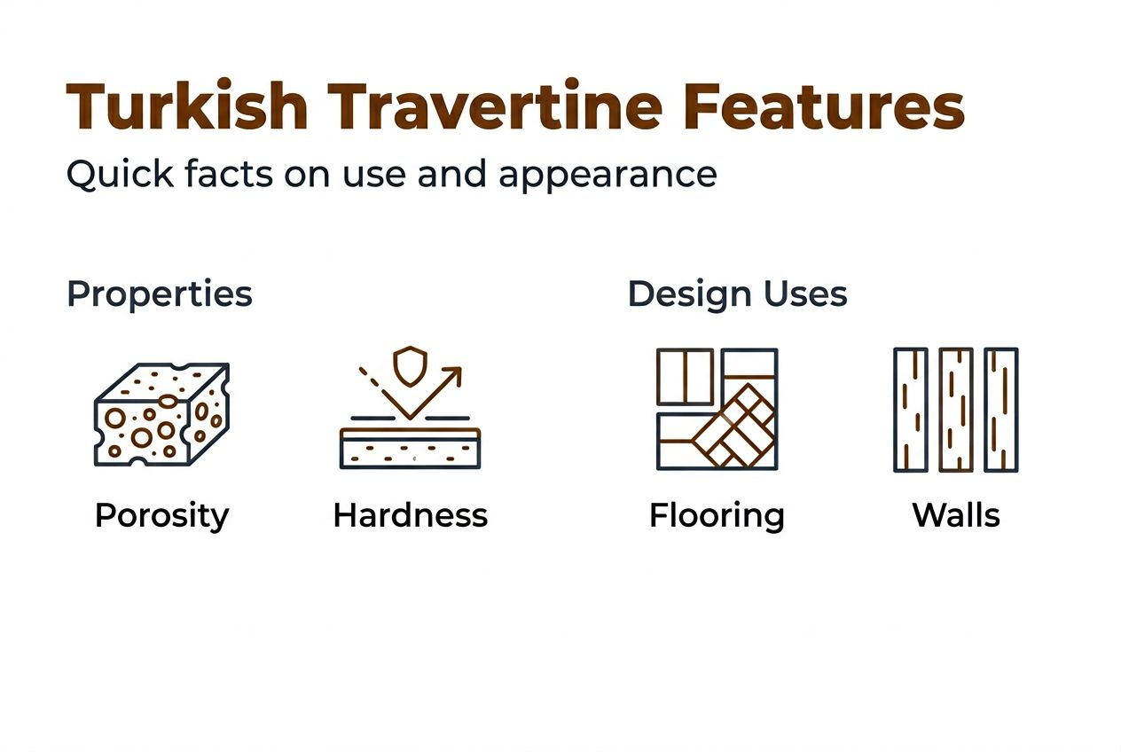 Infographic of Turkish travertine key features