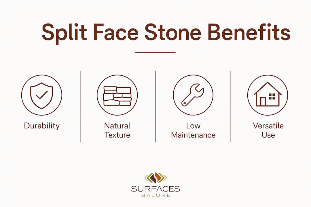 Infographic showing split face stone benefits