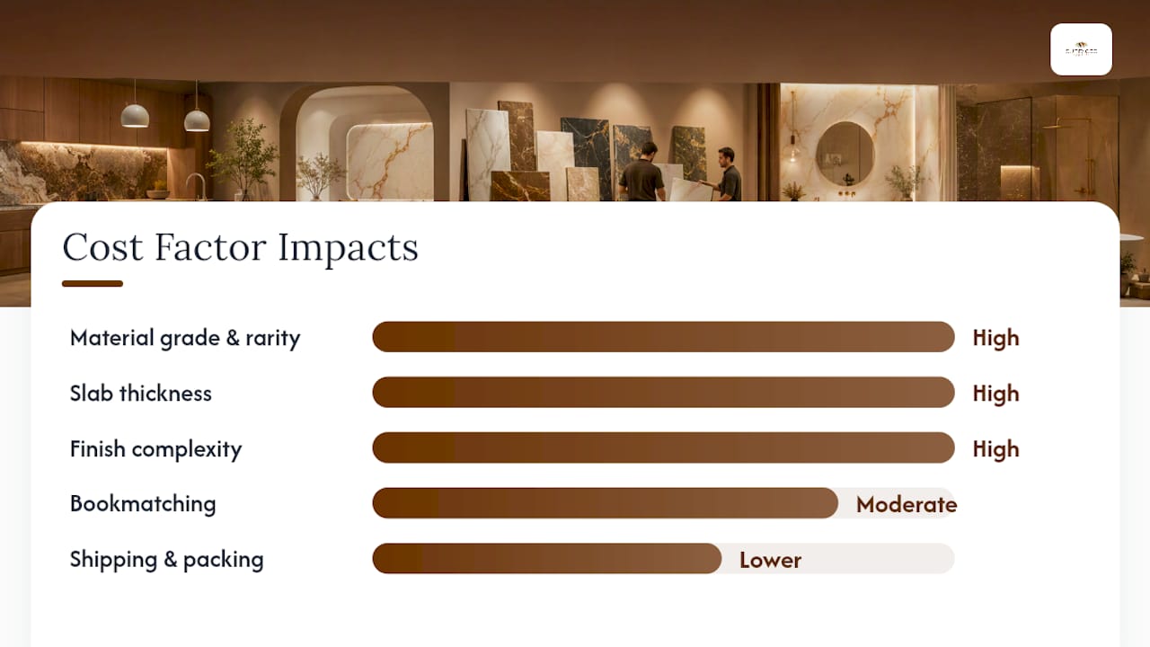 Cost factors influencing natural stone pricing