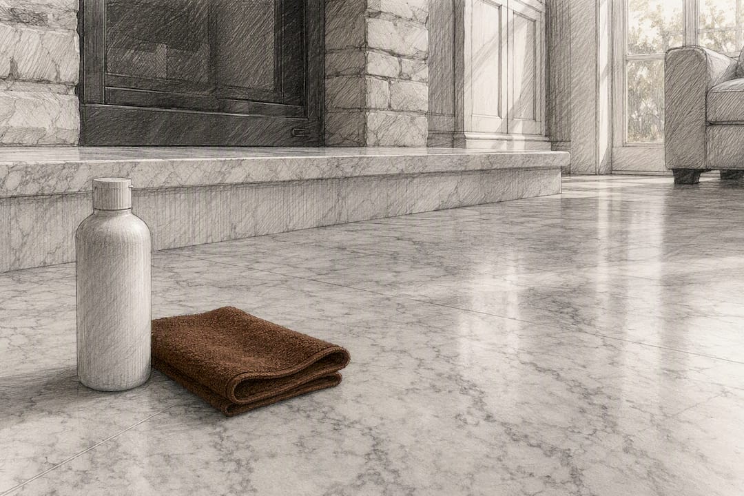 Maintaining a honed marble living-room floor