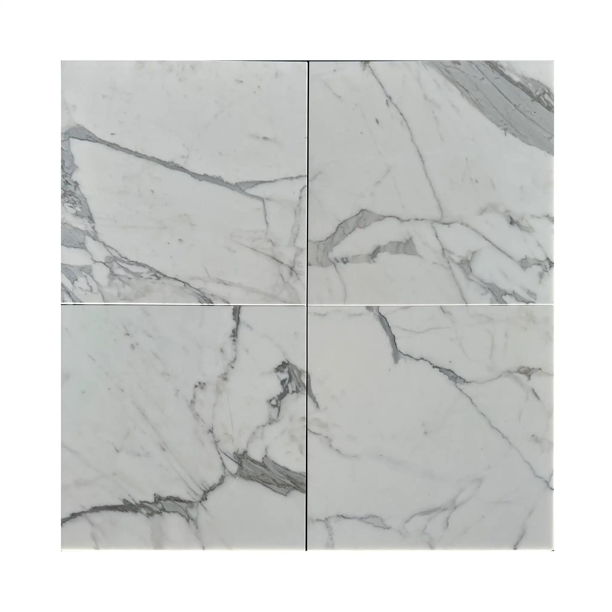 Statuario (Statuary) White 12X12 Premium Italian Marble Polished or Honed