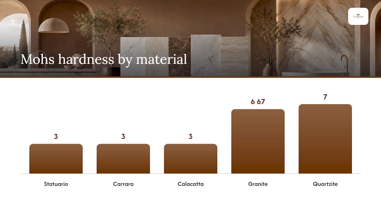 Mohs hardness comparison for natural stones
