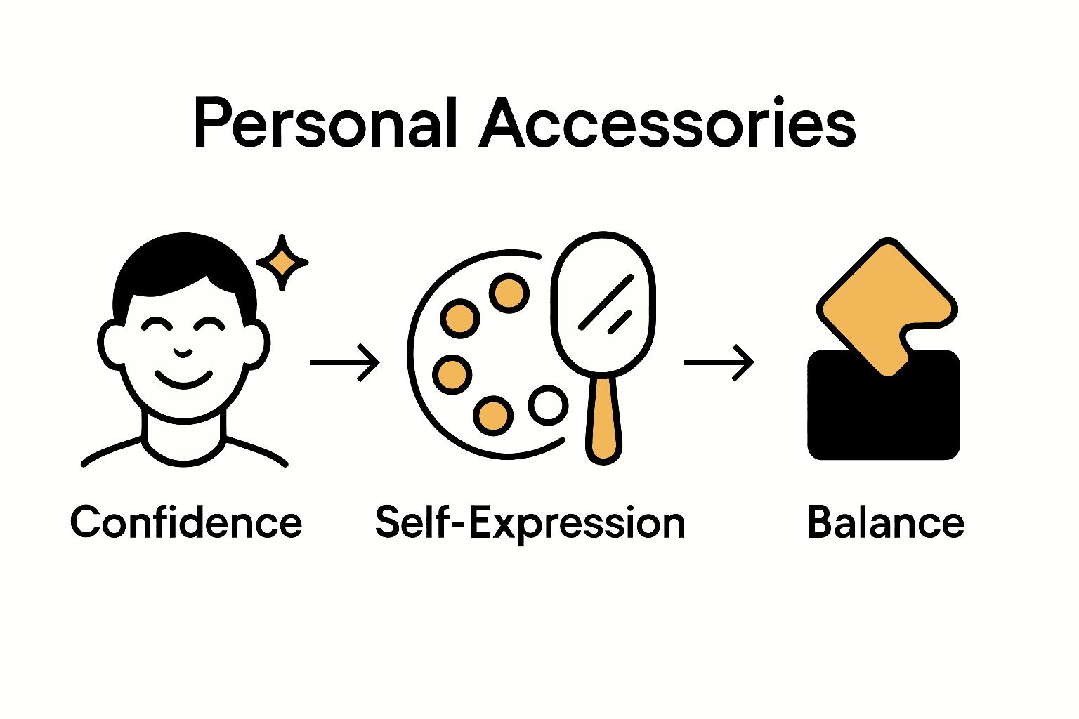 Infographic showing confidence, self-expression, and harmony in accessorizing.