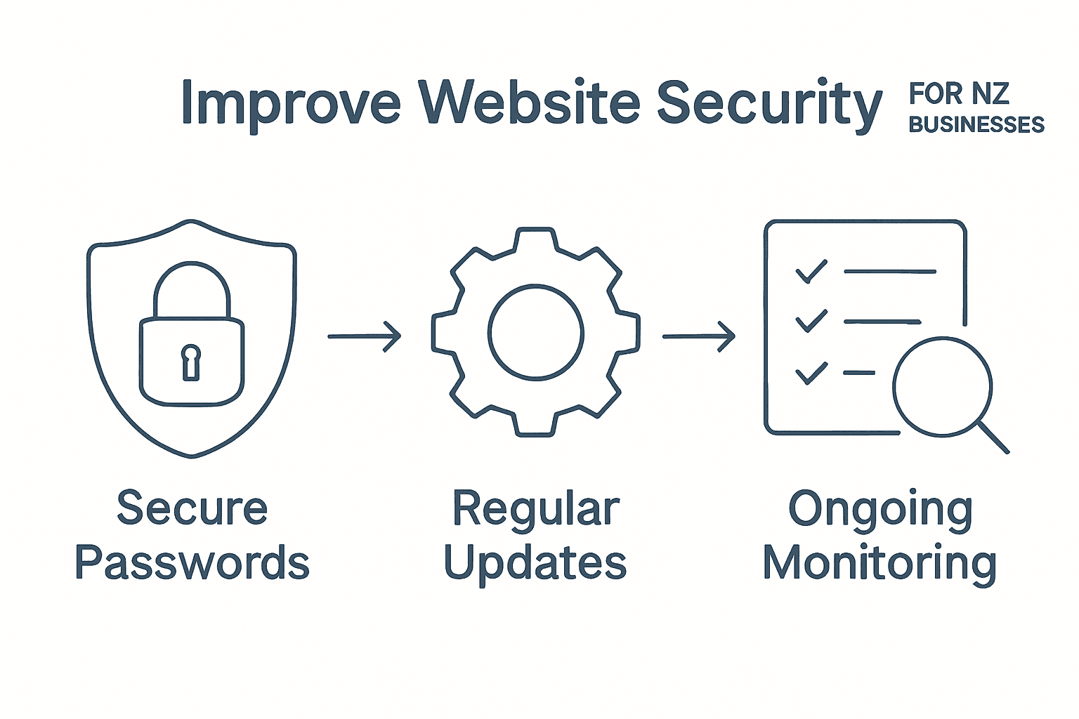 Infographic showing key website security steps
