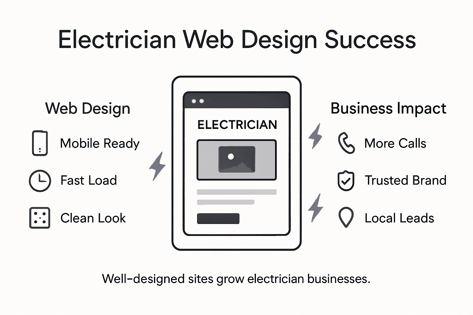 Infographic on effective electrician web design
