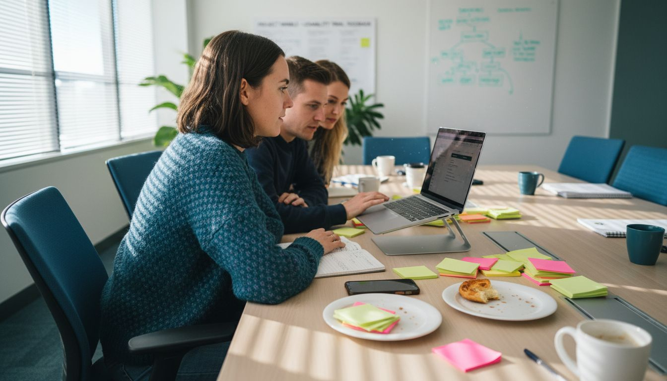 UX designer guiding usability testing group