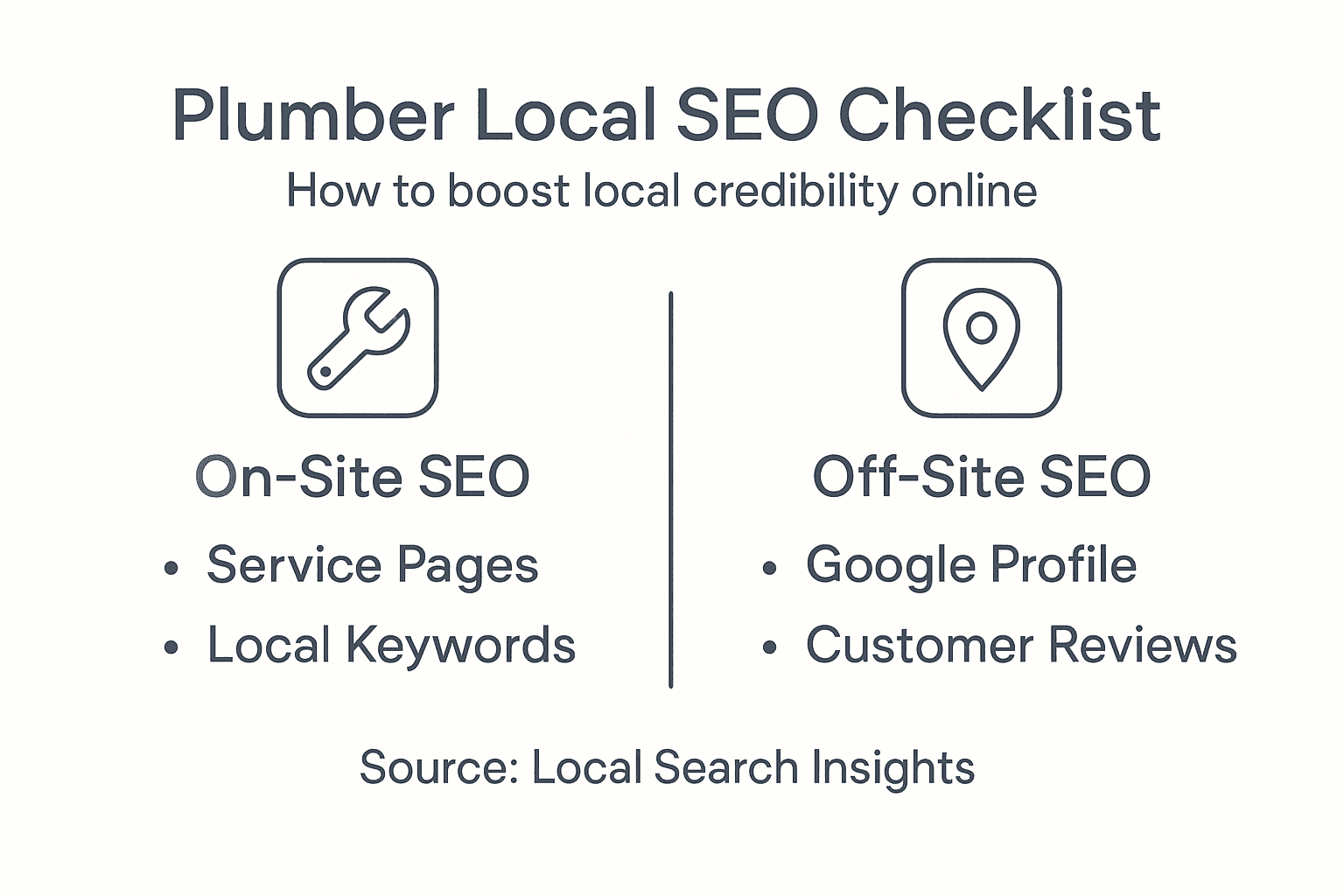 Infographic plumber website SEO checklist