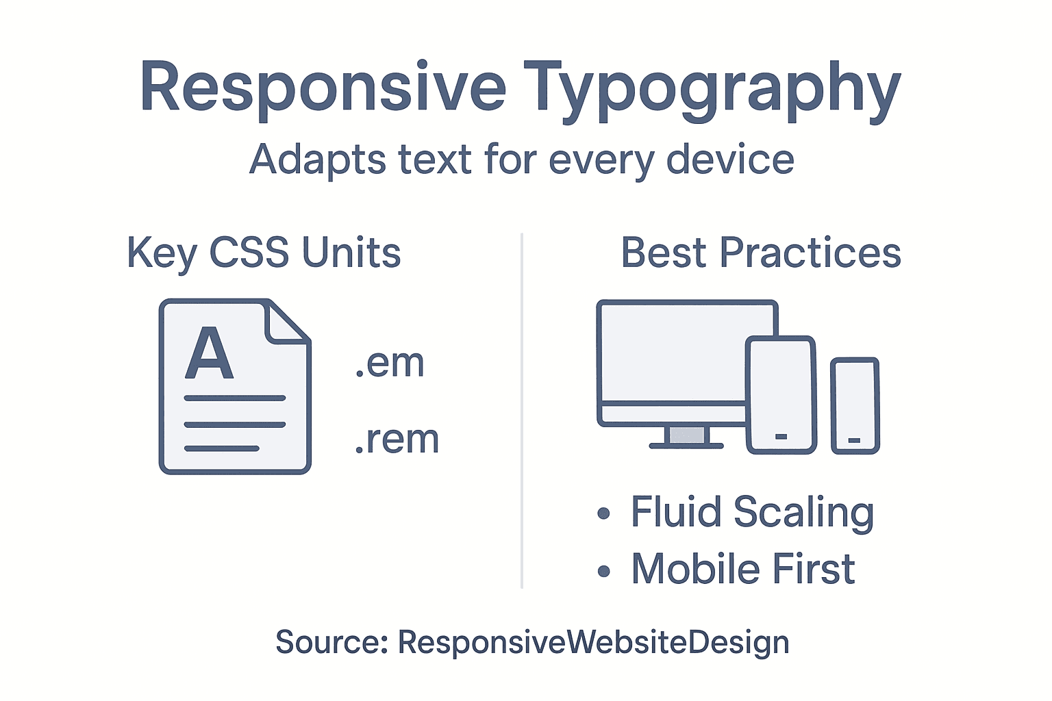 Infographic on responsive typography basics