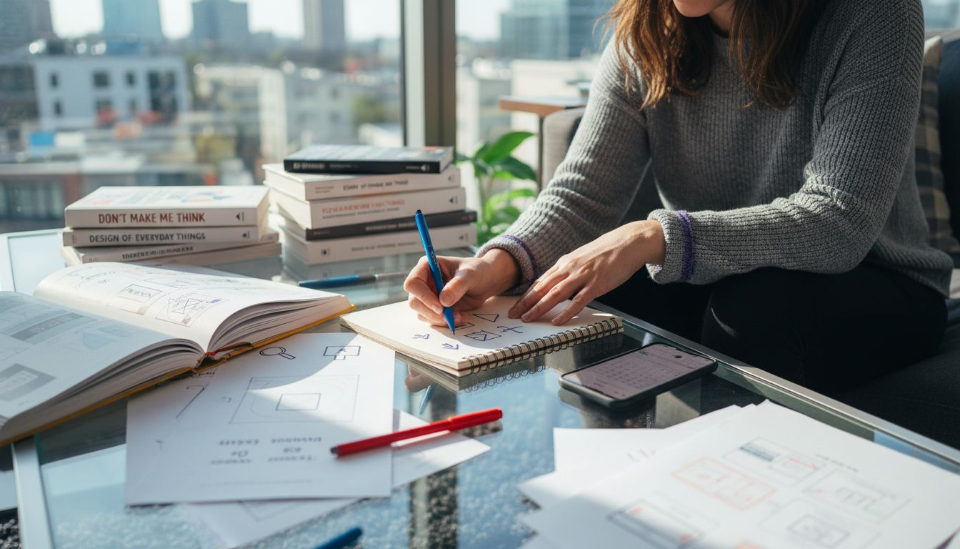 Product manager sketching UI components