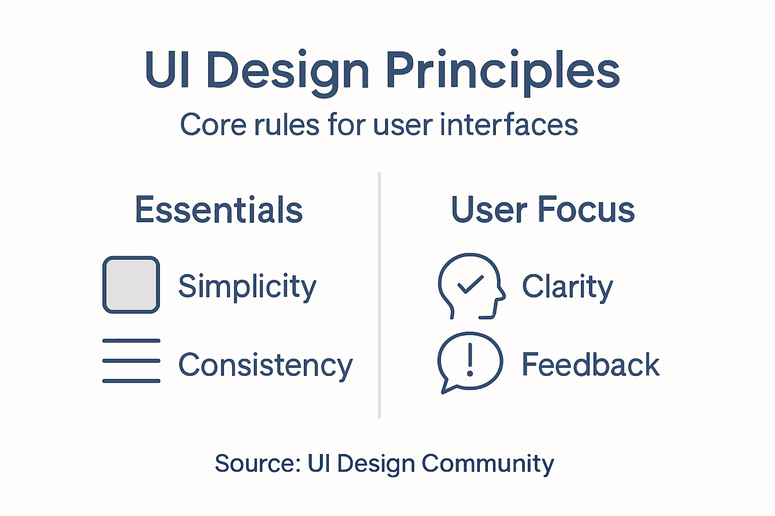 Infographic presenting UI design principles