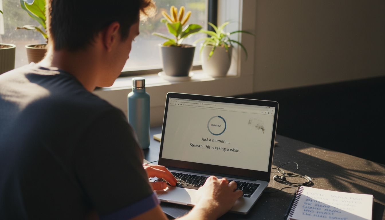 Person waiting for slow website load