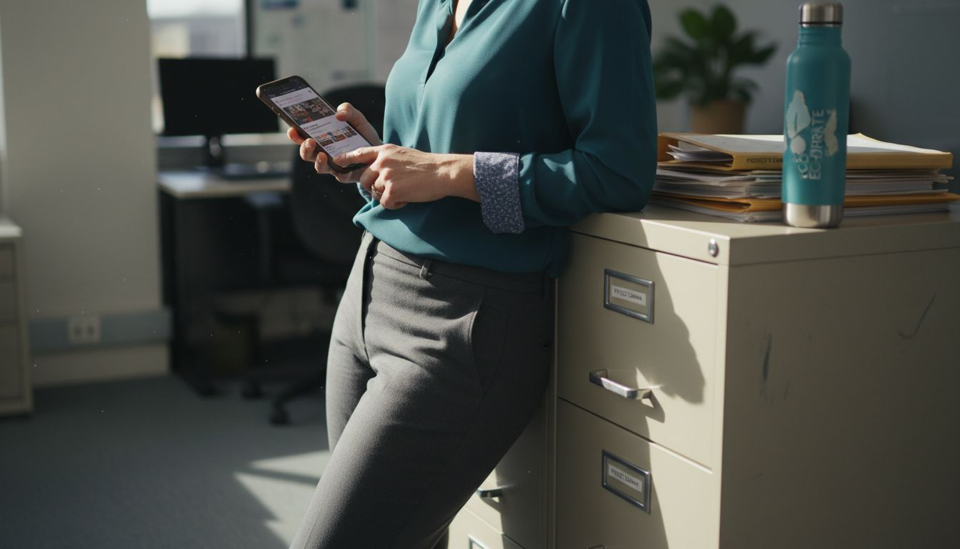 Woman testing mobile navigation design