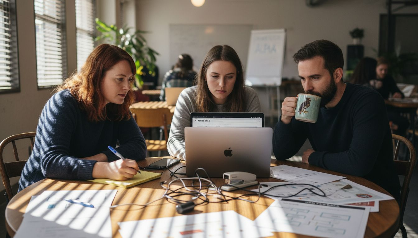 Business owners observe user testing session