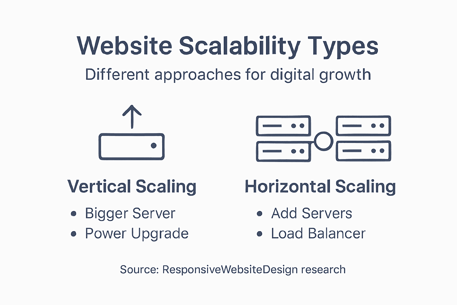 Infographic showing website scalability types overview