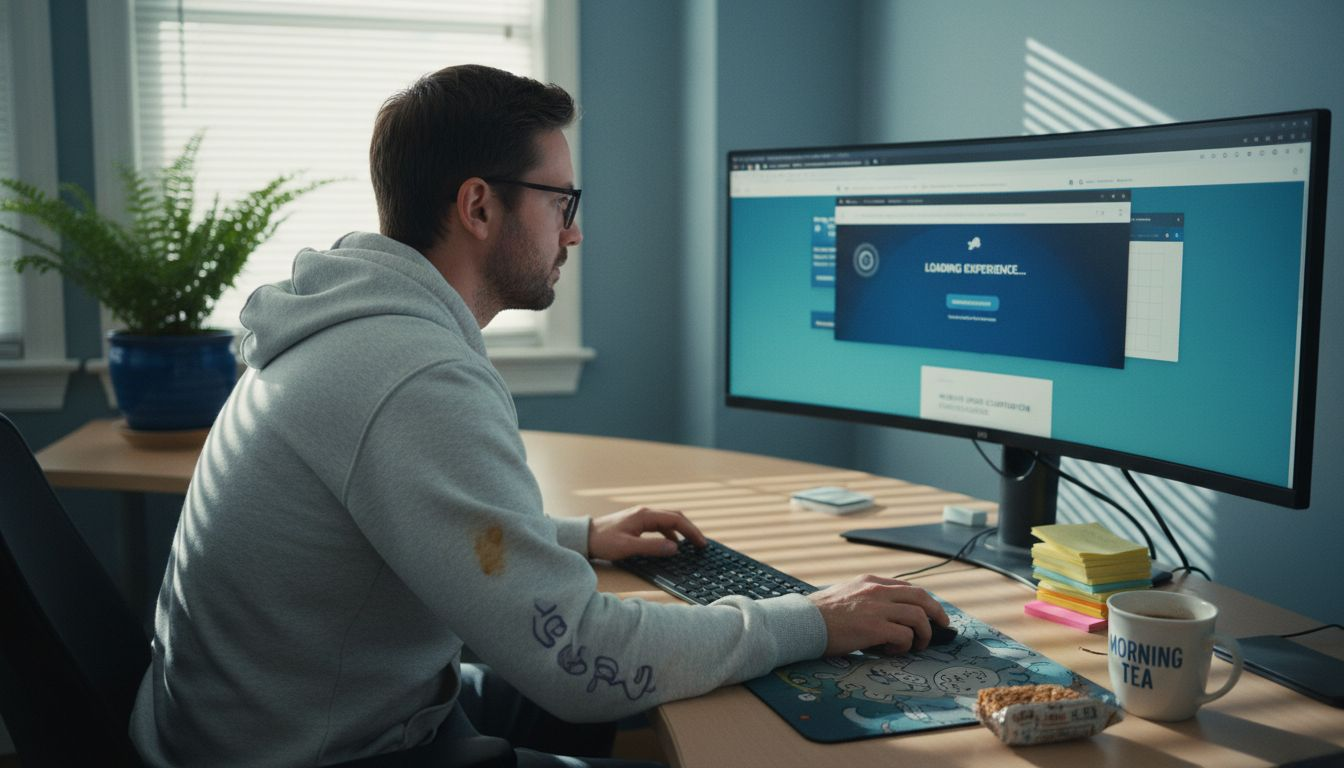 UX specialist reviewing website analytics