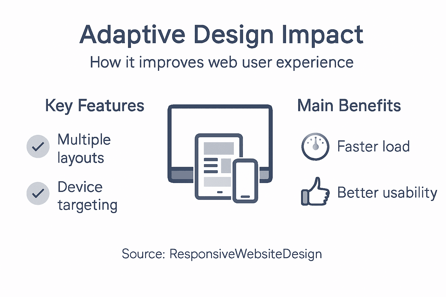 Infographic showing adaptive design impact and advantages