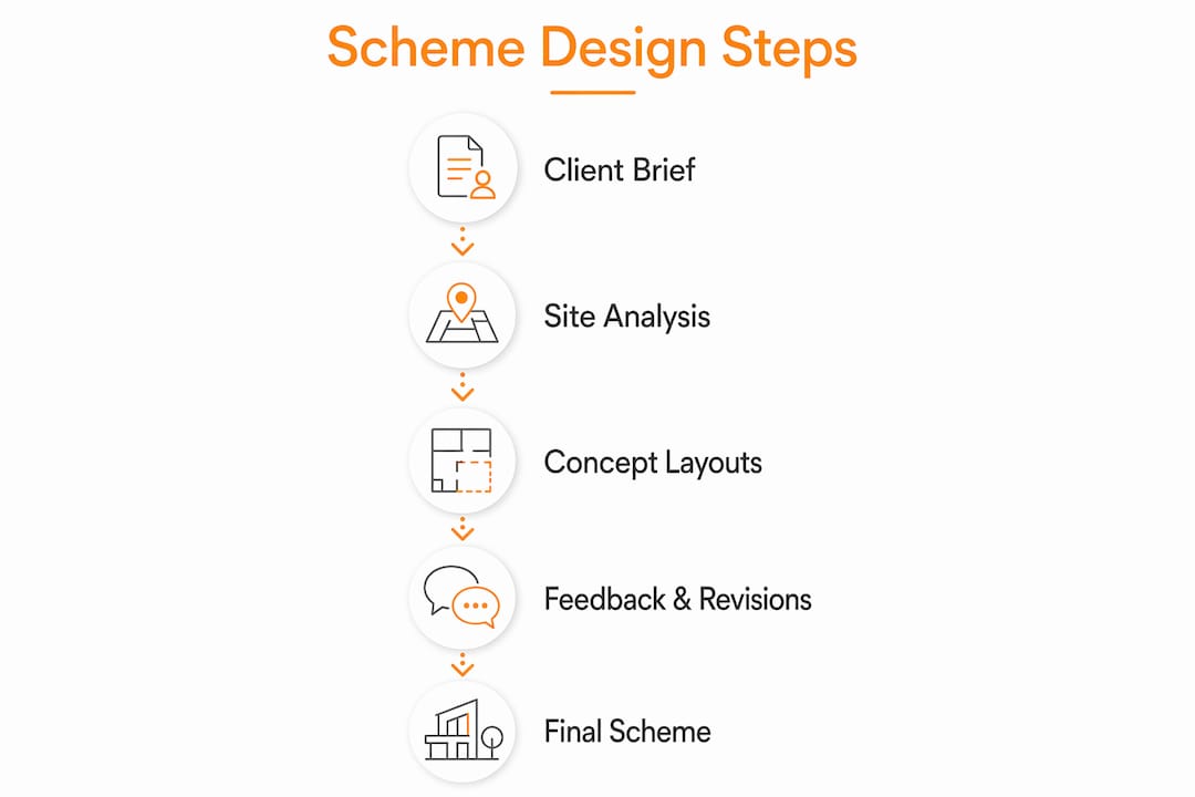 Infographic showing key steps of residential scheme design